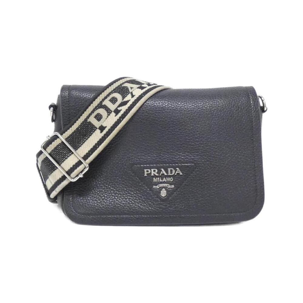 Prada Vitello Daino shoulder bag black pebbled leather
